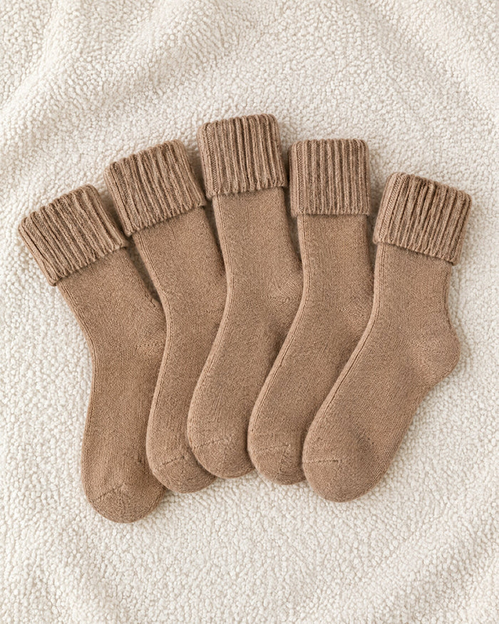 Five beige socks: the 5-pair set in Beige