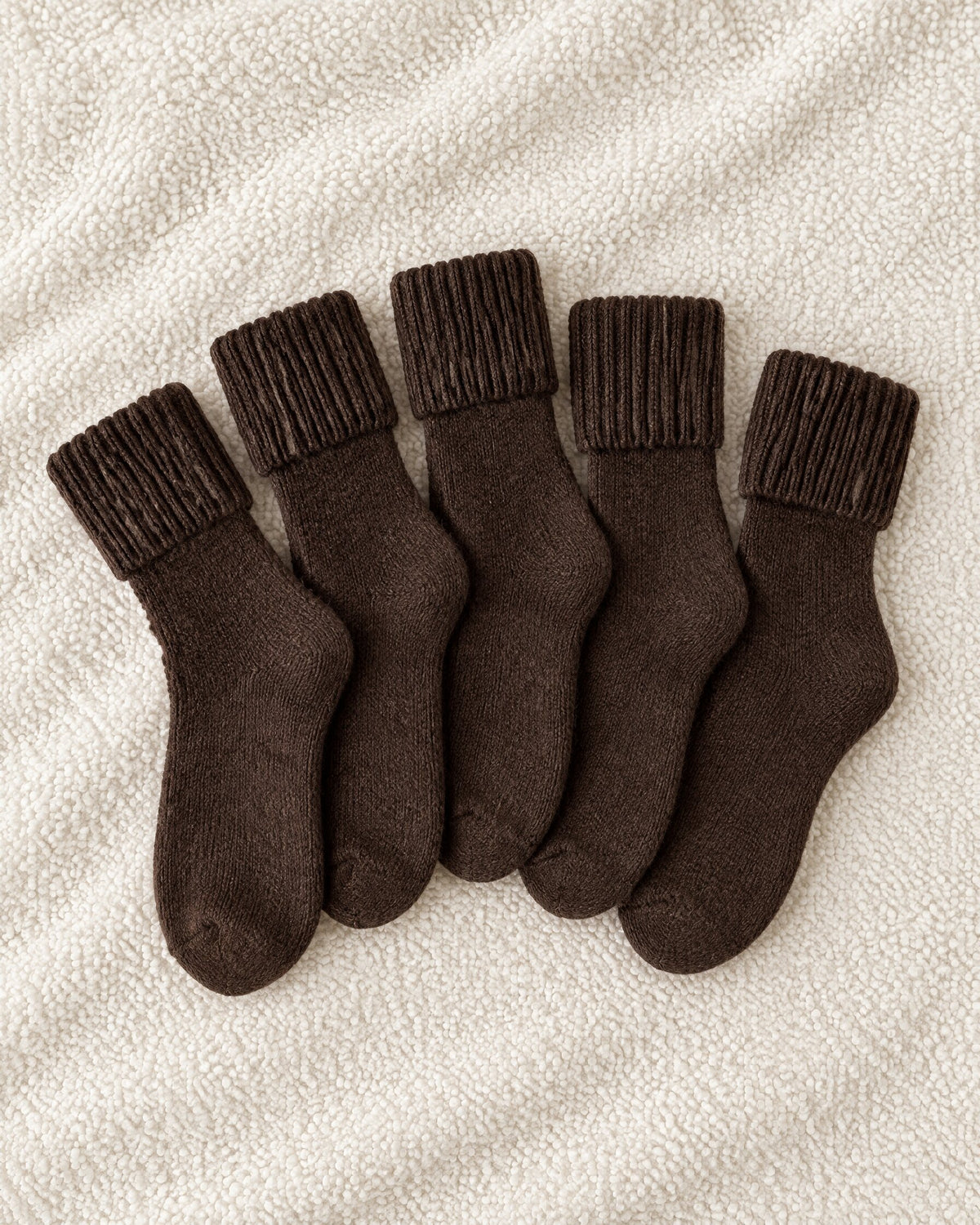 Five brown socks: the 5-pair set in Brown