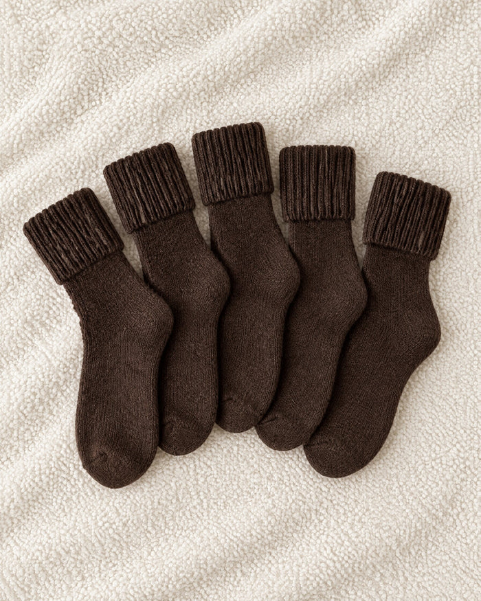 Five brown socks: the 5-pair set in Brown