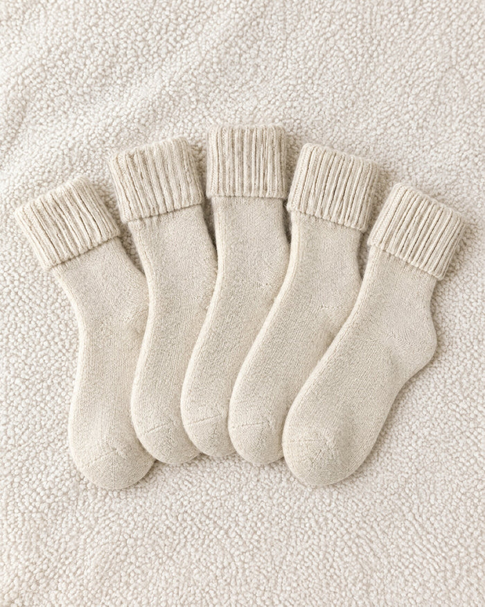 Five cream socks: the 5-pair set in Cream