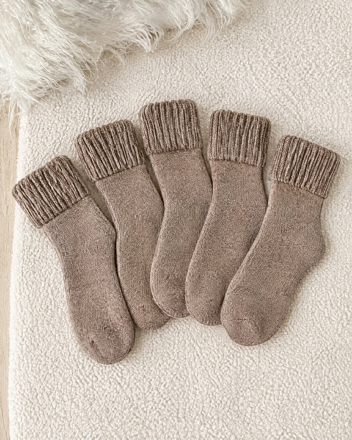 Five taupe socks: the 5-pair set in Taupe